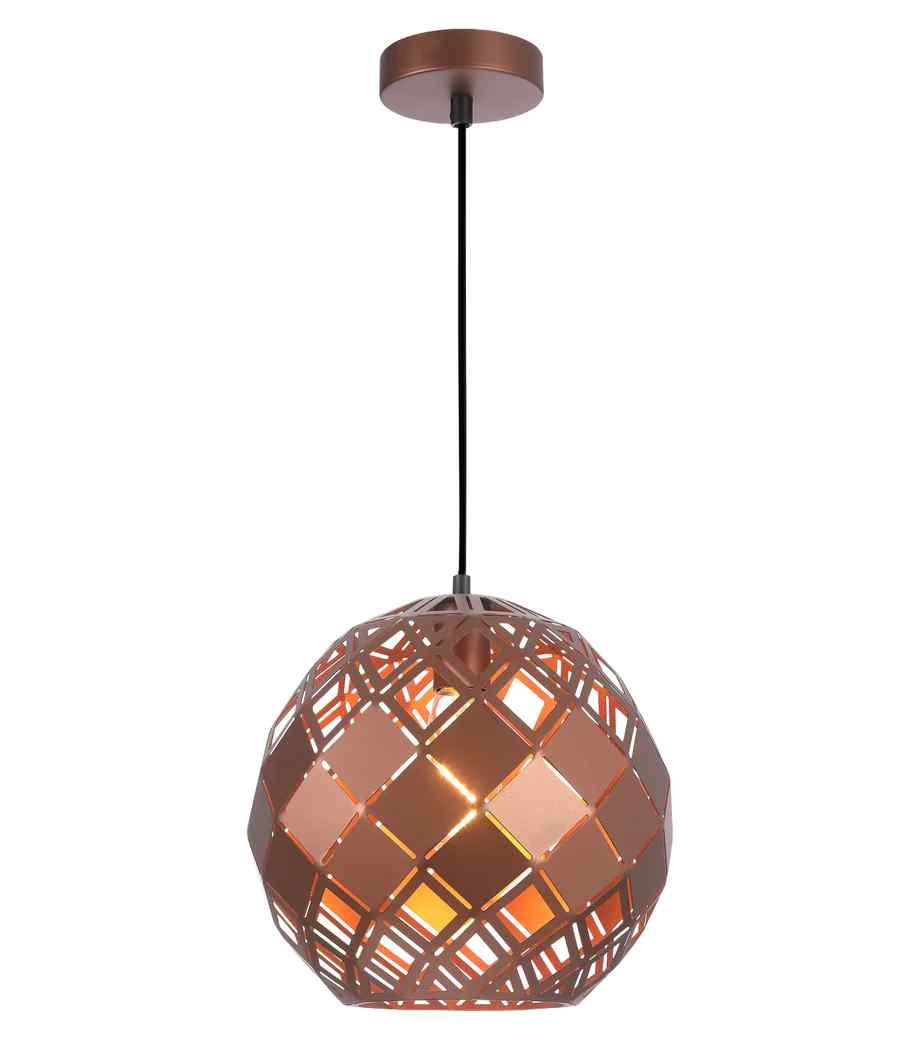 CLA TUILE: Interior Large Embossed Tiled Iron Wine Glass Shape Pendant Lights - Image 6