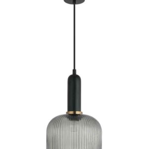 CLA VINTAJ: Retro Interior Dome Shape Ribbed Glass Pendant Lights