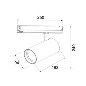 CLA ZONE: 4 Wire 3 Circuit LED Tri-CCT Dimmable Track Head Fittings