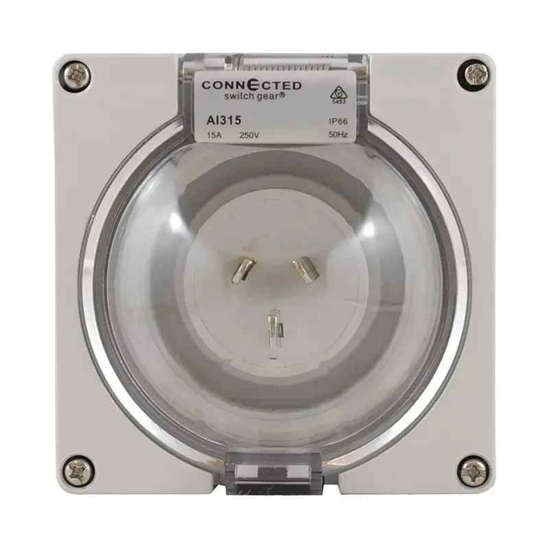 CGS Appliance Inlet 3 Pin 250V AC 15A IP66