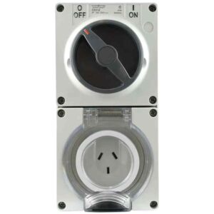 CGS Combination Switched Socket Outlet 3 Pin 10A 250V AC IP66