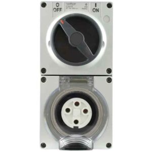 CGS Combination Switched Socket Outlet 4 Pin 10A 500V AC IP66