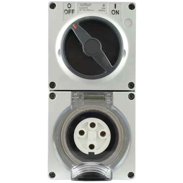 CGS Combination Switched Socket Outlet 4 Pin 32A 500V AC IP66
