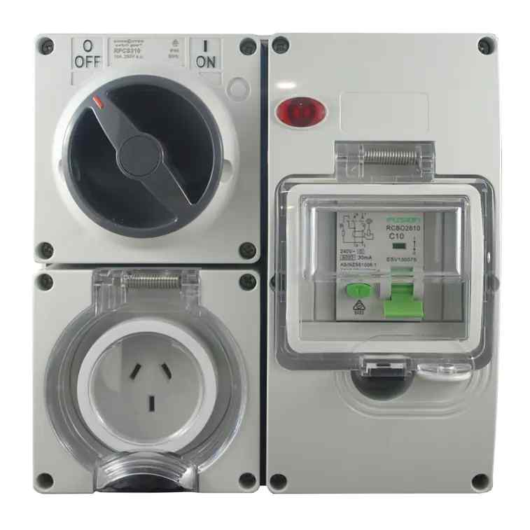 CGS IP66 RCD Protected Combination Switched Outlet 3 Pin – 250V 15A RPCS315