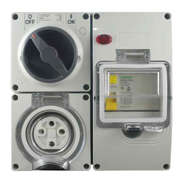 CGS IP66 RCD Protected Combination Switched Outlet 4 Pin – 500V 10A RPCS410