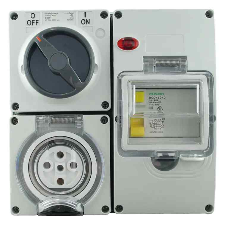 CGS IP66 RCD Protected Combination Switched Outlet 5 Pin – 500V 20A RPCS520