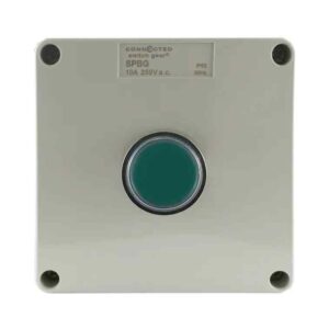 CGS Push Button Control Box IP55 – Green 240V AC 3A Utilisation Cat AC15 1NO SPBG