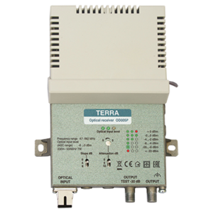 MATCHMASTER TERRA Fibre Receiver 106dBμV Output with SC/APC Connector 47-862MHz 20MM-OD005P