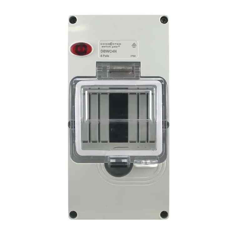 CSG 4 Pole Weatherproof Enclosure IP66 Neon Indicator