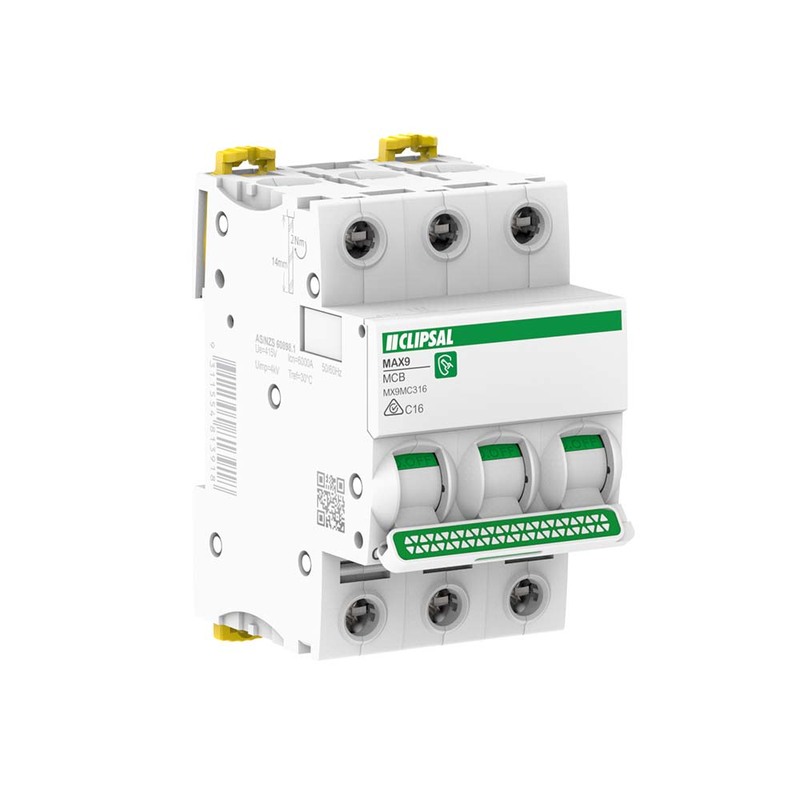 Clipsal MAX9 16 Amp MCB C Curve 3 Pole 6kA