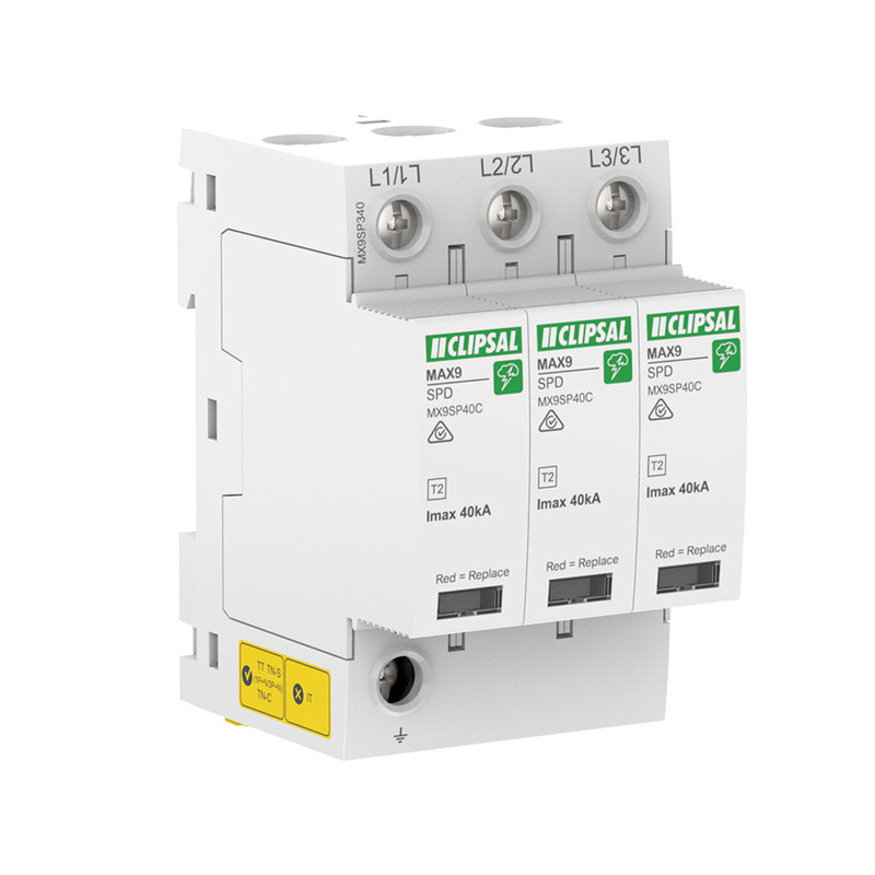 Clipsal MAX9 3 Pole 4 Module 40Ka Surge Protection Diverter