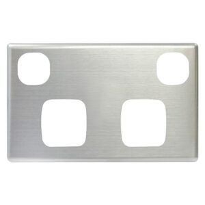 TradeSave Powerpoint Cover Plate, Double, Stainless Steel - TSEGPO2/SC