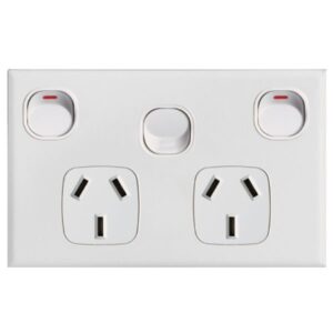TradeSave Powerpoint Double, 10A with Extra 16A Switch - TSEGPO2X