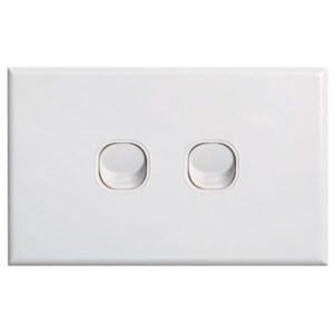 TradeSave Switch Slim, Horizontal, 2 Gang, 16A, Two Way - TSESW2S