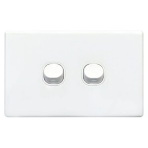 TradeSave Switch Slim, Plate Only, No Mechs, 2 Gang with Cover - TSESW2S/P