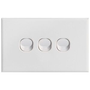 TradeSave Switch Slim, Horizontal, 3 Gang, 16A, Two Way - TSESW3S