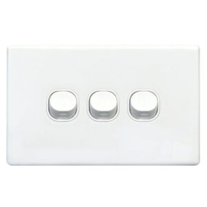 TradeSave Switch Slim, Plate Only, No Mechs, 3 Gang with Cover - TSESW3S/P