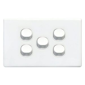 TradeSave Switch Slim, Horizontal, 5 Gang, 16A, Two Way - TSESW5S