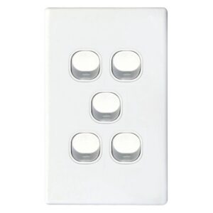 TradeSave Switch Slim, Vertical, 5 Gang, 16A, Two Way - TSESW5S/V