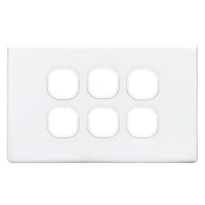 TradeSave Switch Plate Only, No Mechs, 6 Gang with Cover - TSESW6/P