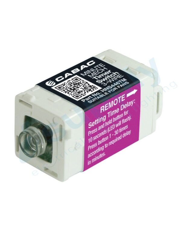 CLIPSAL Compatible Cabac S-Click Minute Timer S-Premium 3-Wire (Clipsal Saturn) HNS446TM - Image 2