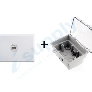 DEXTON Rj11 Telephone Outlet Point + Weatherproof Box Lock Clear Lid