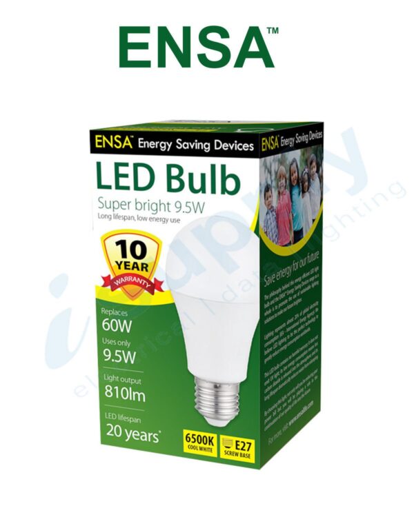 ENSA 9.5W LED Light Bulb Screw (6500K) LEDBL9WE2765K - Image 3