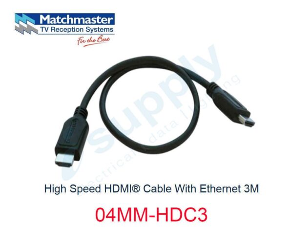 MATCHMASTER High Speed HDMI® Cable With Ethernet 3M 04MM-HDC3