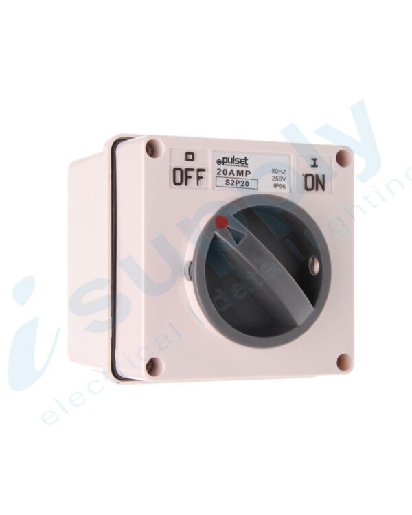 PULSET Three Phase Square Surface Switch 20 Amp IP/S3P20