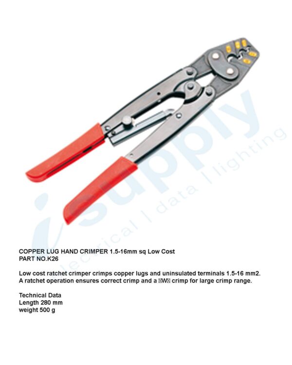 Cabac K26 COPPER LUG HAND CRIMPER 1.5-16MM2 - Image 3