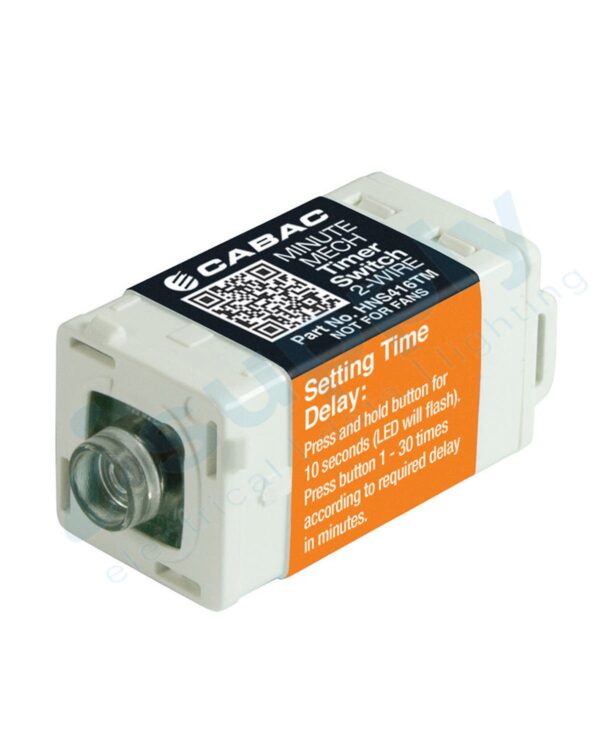 CLIPSAL Compatible Cabac S-Click Minute Timer S-Premium 2-Wire (Clipsal Saturn) HNS416TM - Image 2