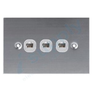 DEXTON DATA INTERNET RJ45 FLAT STAINLESS STEEL SWITCH 3 Gang