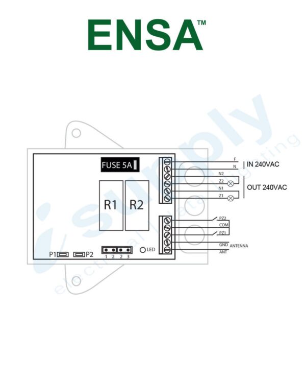ENSA 2 Channel Mains Voltage RF Receiver ENSA-RS1 - Image 4