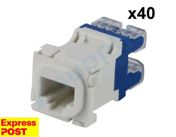 40 x CLIPSAL COMPATIBLE CAT6 RJ45 Data Inserts Jacks Mech EXPRESS POST