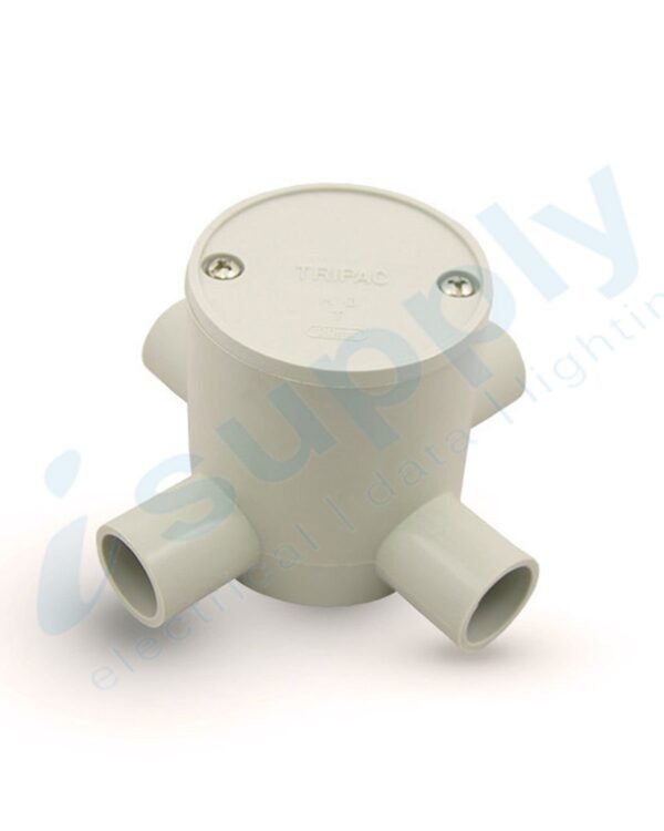 10 x 25 mm 4 Way Deep Junction Box Round Conduit