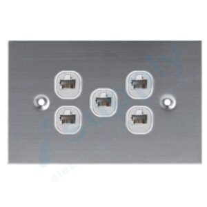DEXTON DATA INTERNET RJ45 FLAT STAINLESS STEEL SWITCH 5 Gang