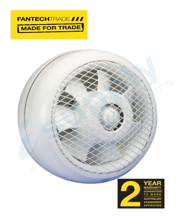 FANTECH 180mm window/wall fan 240v gravity louvre HCM-180N - Image 2
