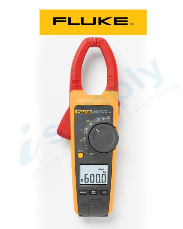 Fluke CLAMP METER 600A AC/DC 600V TRMS INRUSH OHMS HZ B/LITE FLU375