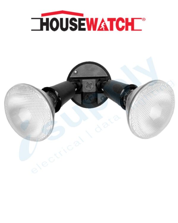 HOUSEWATCH TWIN LAMP PACK C/W PAR38 ENERGY LAMPS BLACK 55-008