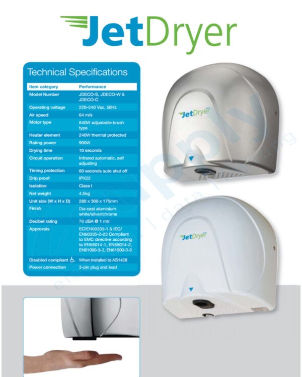 JETDRYER ECO MODEL WHITE JDECO-W - Image 5