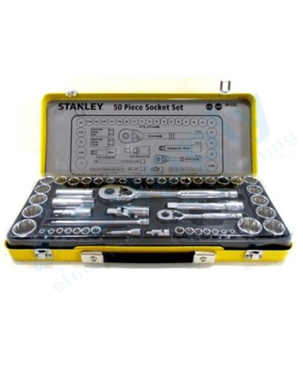 STANLEY 50 Pce 1/4" & 1/2" Metric & A/F Socket Set 89.535 89-535 - Image 3