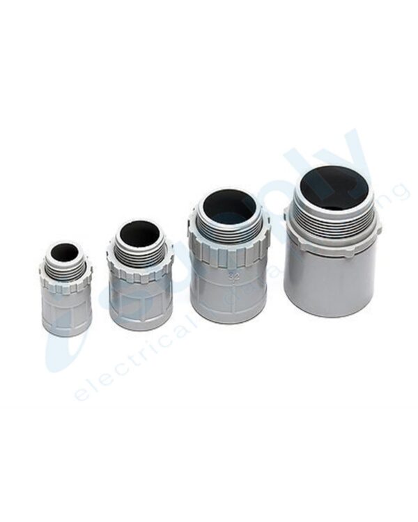 10 X 25mm Plain to Screwed Adaptor with Locking Ring Conduit screw - Image 3
