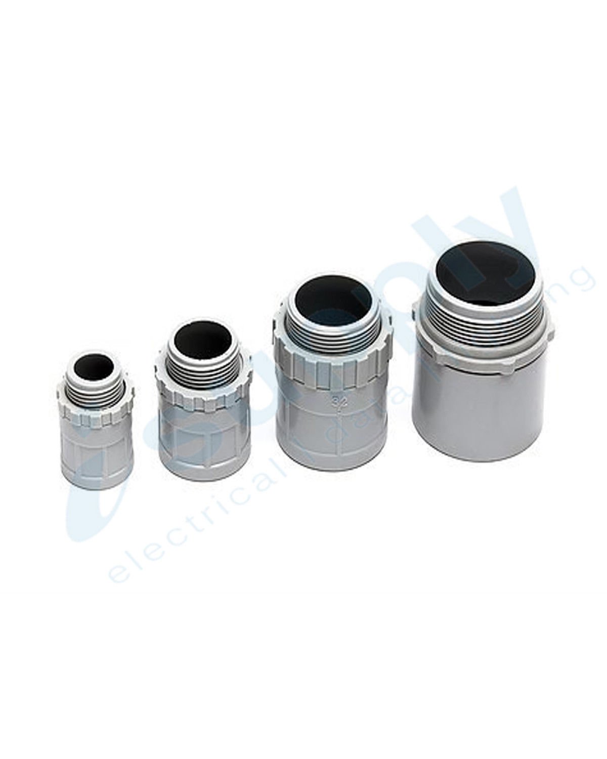 BULK 10x 25mm Plain to Screwed Adapter with Locking Ring Conduit Screw 