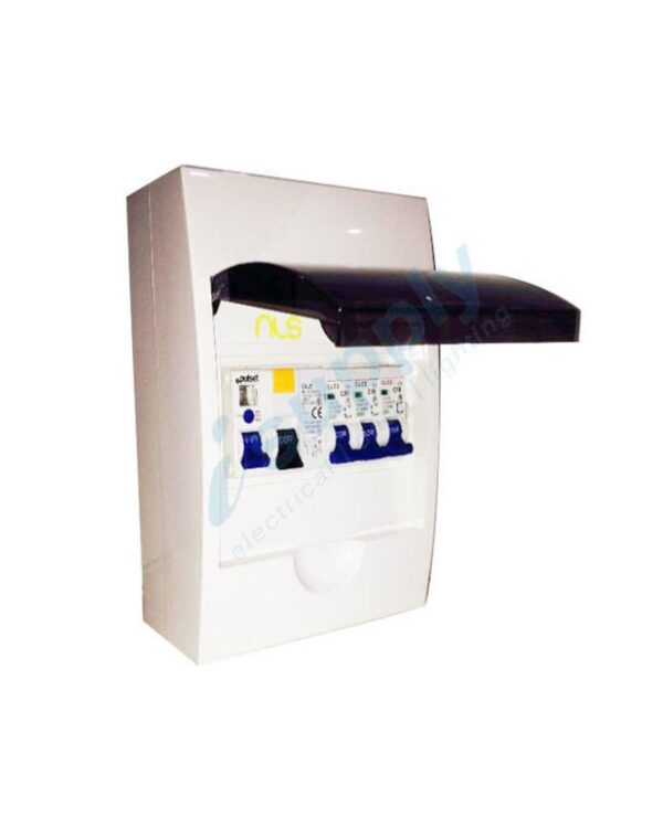 Complete 6 pole Garage Surface Mount Distribution Box Loaded Combination Circuit Breaker