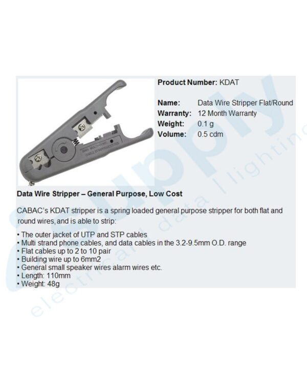 CABAC DATA WIRE STRIPPER 3.2-9.5MM O.D KDAT - Image 3