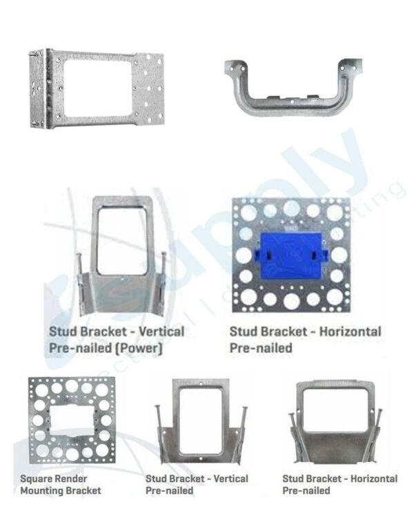 100 x Clipsal Compatible stud bracket metal bent angle nail vertical / horizontal