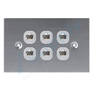 DEXTON DATA INTERNET RJ45 FLAT STAINLESS STEEL SWITCH 6 Gang