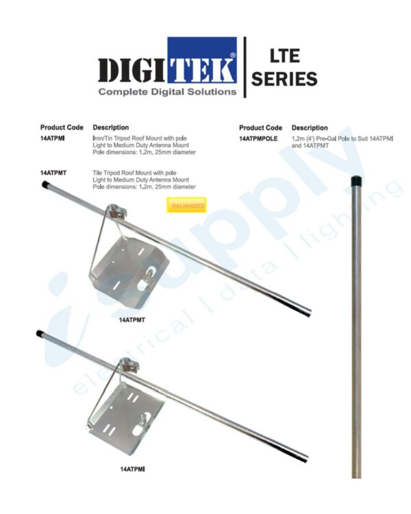 Digitek Tripod Roof Mount Tile Galvanised – Base Only 14ATPMTBase - Image 3