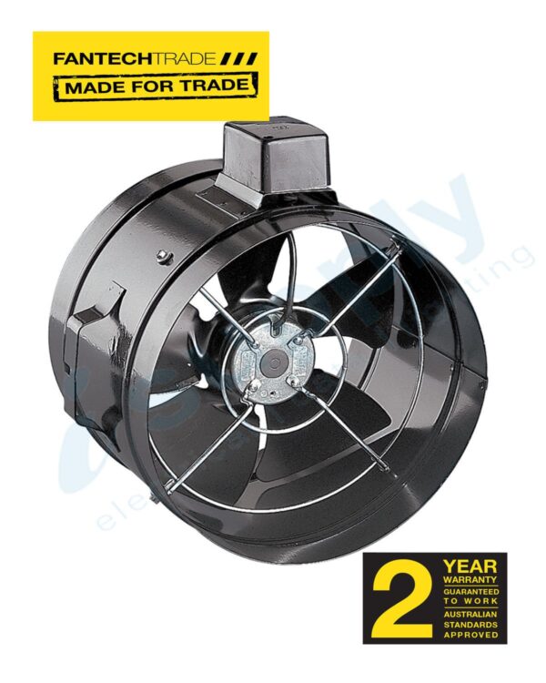 FANTECH Minitube Axial Fan 350mm 4 Pole 1ph 50Hz - Steel MTS354 - Image 2