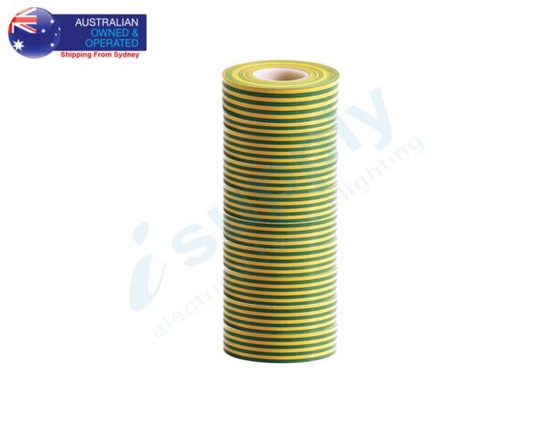 Home Electrical Insulation PVC Tape Earth G/Y 19mm x 20M Single or Bulk Pack - Image 3